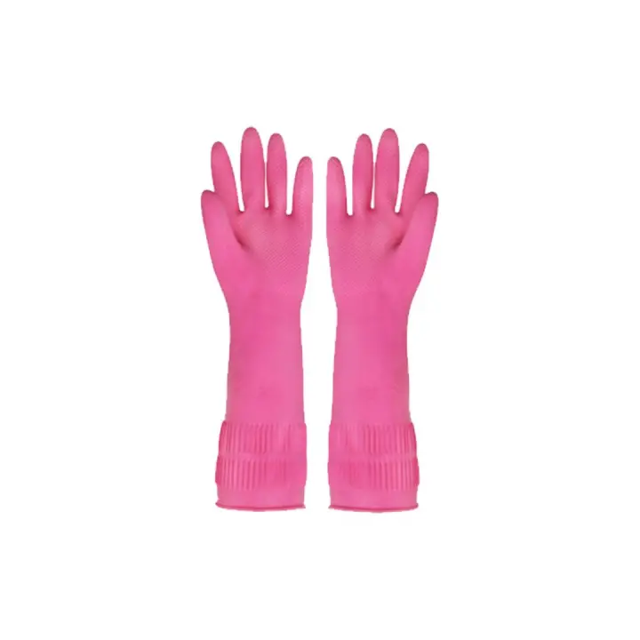 Clean Lab Rubber Gloves - Pink Large