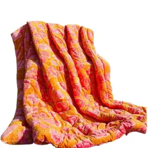 Double-Layered Korean Comforter - Soft, Warm, and Elegant - ORANGE