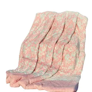 Double-Layered Korean Comforter - Soft, Warm, and Elegant - WHITE PINK