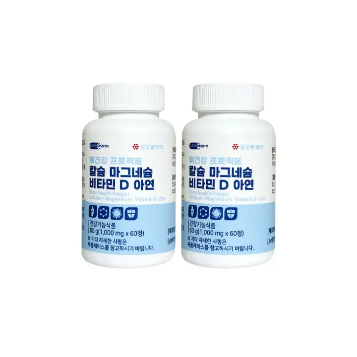 kolon Pharmaceutical Bon Health Project Calcium Magnesium Vitamin D Zinc 120g ( 1000 mg x60 tablets )