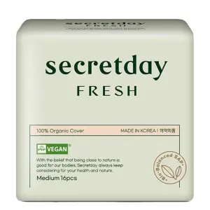 Secretday Vegan Certified Organic Fresh Sanitary Pads Medium 16P